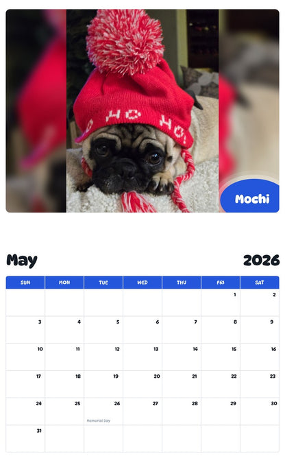 2026 - 2027 Mochi - Pawidols Pet Calendar