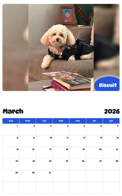 November 2025 - October 2026 Biscuit - Pawidols Pet Calendar