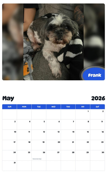 2026 - 2027 Frank - Pawidols Pet Calendar