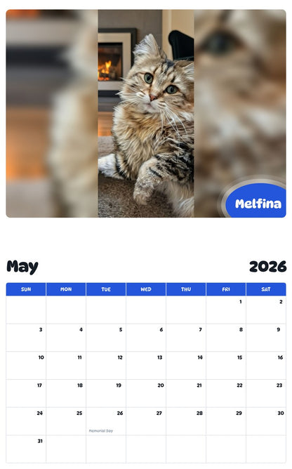 2026 - 2027 Melfina - Pawidols Pet Calendar