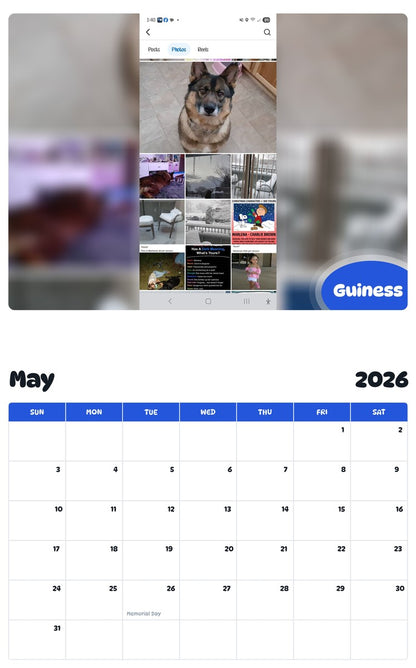 2026 - 2027 Guiness - Pawidols Pet Calendar