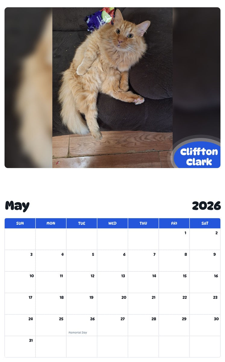 2026 - 2027 Cliffton Clark - Pawidols Pet Calendar