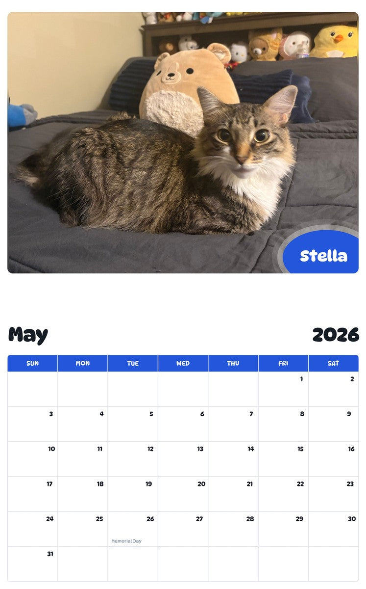 2026 - 2027 Stella - Pawidols Pet Calendar