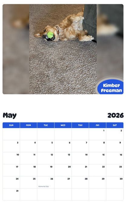 2026 - 2027 Kimber Freeman - Pawidols Pet Calendar