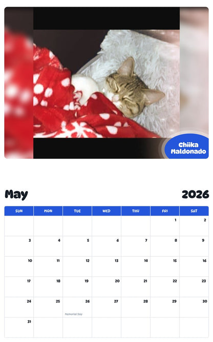 2026 - 2027 Chiika Maldonado - Pawidols Pet Calendar