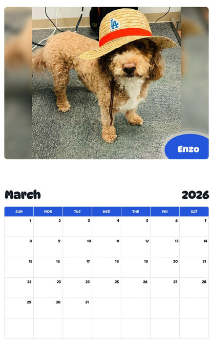 November 2025 - October 2026 Enzo - Pawidols Pet Calendar