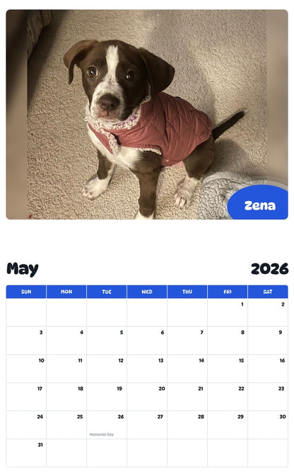 2026 - 2027 Zena - Pawidols Pet Calendar