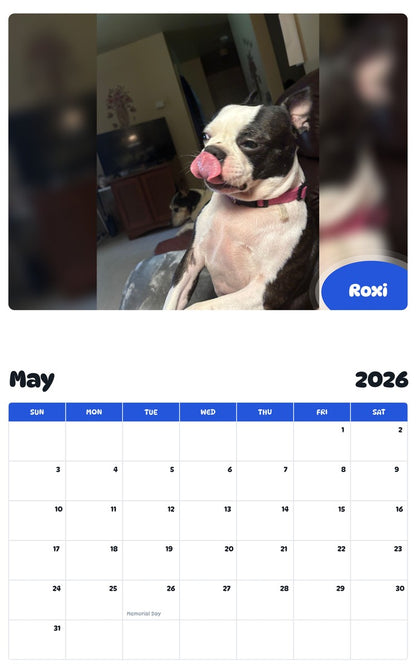 2026 - 2027 Roxi - Pawidols Pet Calendar