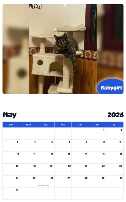 2026 - 2027 Babygirl - Pawidols Pet Calendar