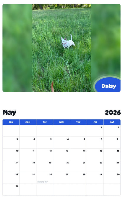 2026 - 2027 Daisy - Pawidols Pet Calendar