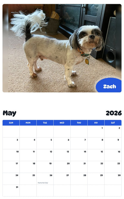 2026 - 2027 Zach - Pawidols Pet Calendar