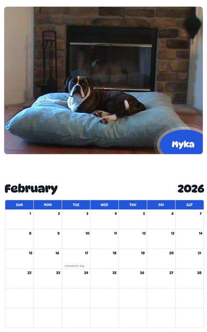 October 2025 - September 2026 Myka - Pawidols Pet Calendar