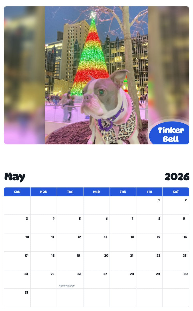 2026 - 2027 Tinker Bell - Pawidols Pet Calendar