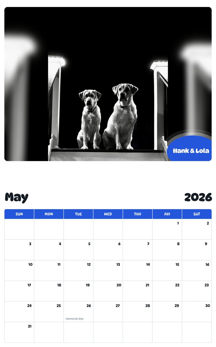 2026 - 2027 Hank & Lola - Pawidols Pet Calendar