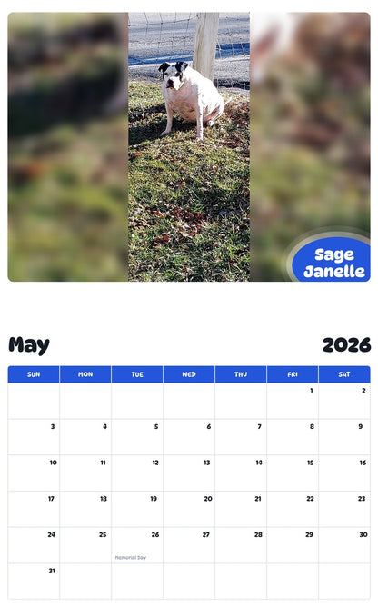 2026 - 2027 Sage Janelle - Pawidols Pet Calendar