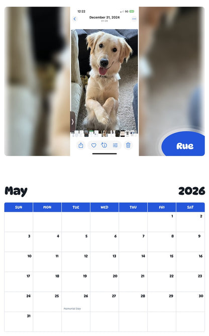 2026 - 2027 Rue - Pawidols Pet Calendar