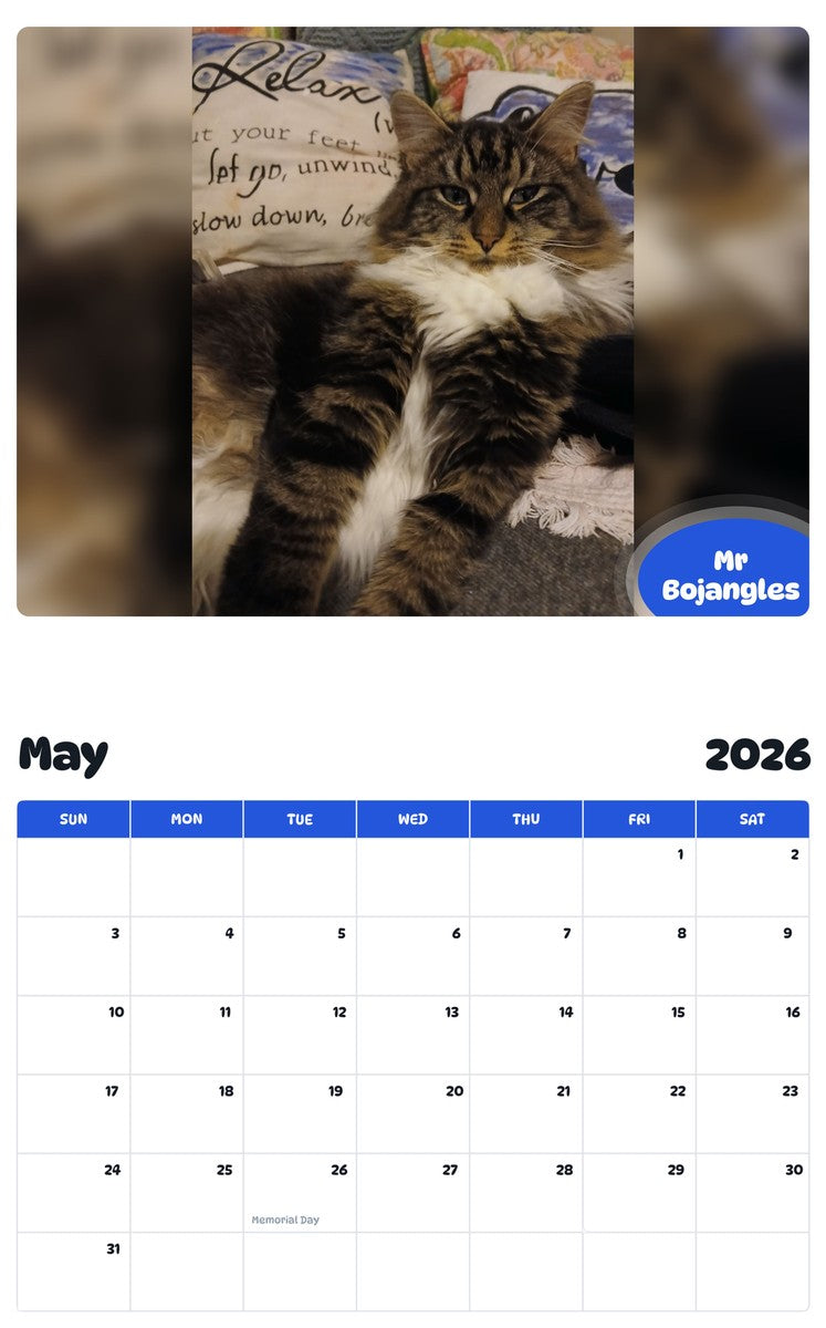 2026 - 2027 Mr Bojangles - Pawidols Pet Calendar