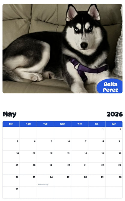 2026 - 2027 Bella Perez - Pawidols Pet Calendar