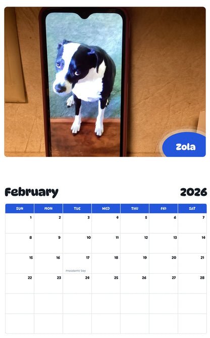 October 2025 - September 2026 Zola - Pawidols Pet Calendar
