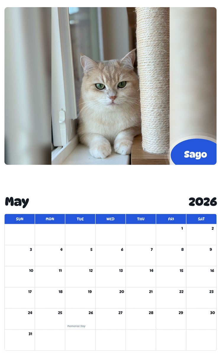 2026 - 2027 Sago - Pawidols Pet Calendar