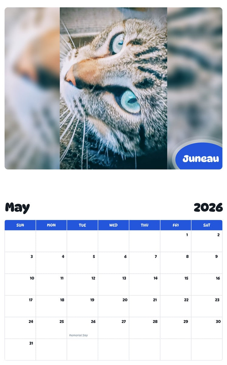 2026 - 2027 Juneau - Pawidols Pet Calendar