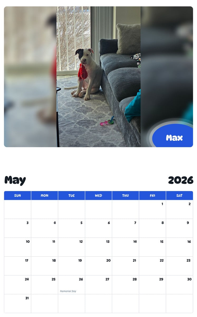 2026 - 2027 Max - Pawidols Pet Calendar