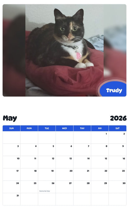 2026 - 2027 Trudy - Pawidols Pet Calendar