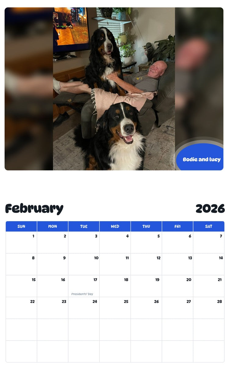 October 2025 - September 2026 Bodie and lucy - Pawidols Pet Calendar