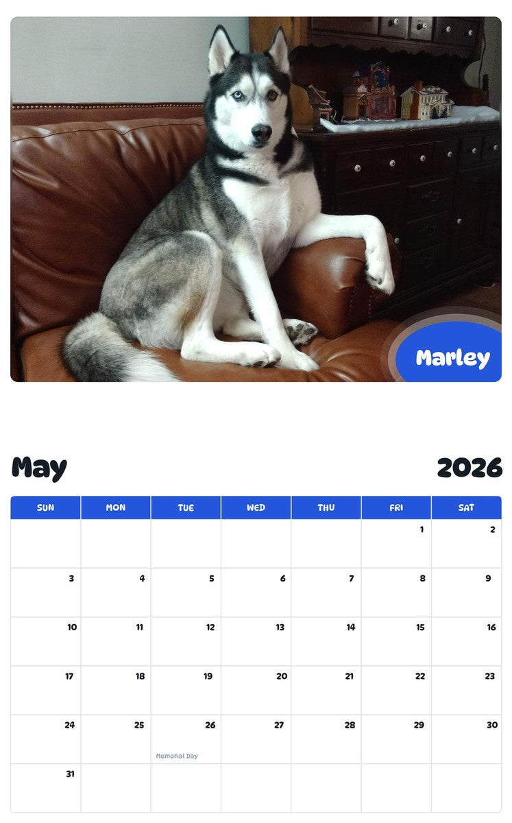 2026 - 2027 Marley - Pawidols Pet Calendar