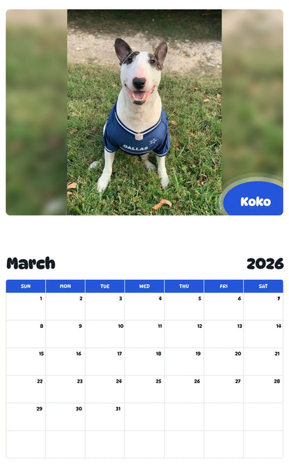 November 2025 - October 2026 Koko - Pawidols Pet Calendar