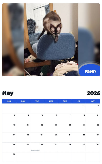 2026 - 2027 Fawn - Pawidols Pet Calendar