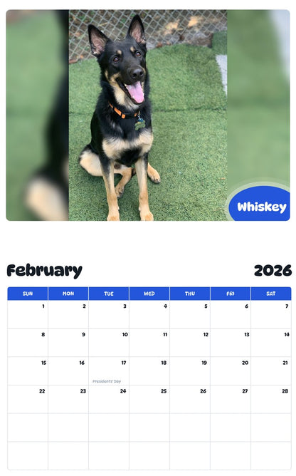 October 2025 - September 2026 Whiskey - Pawidols Pet Calendar