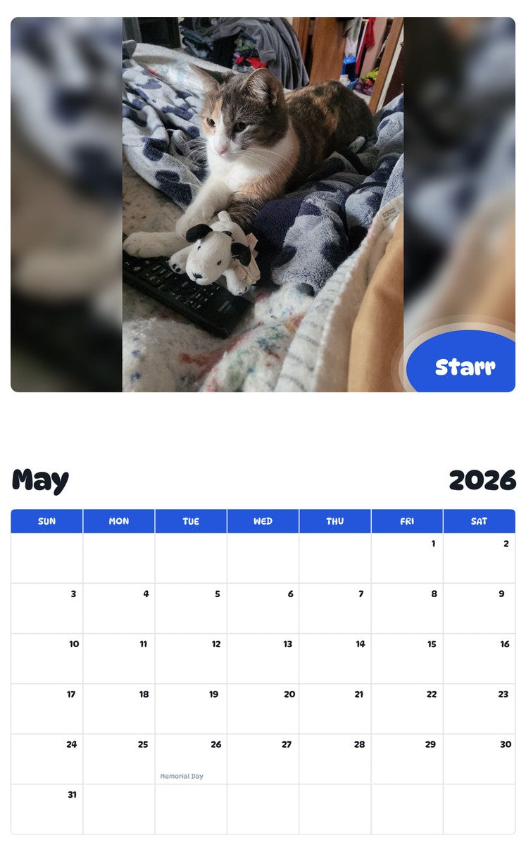 2026 - 2027 Starr - Pawidols Pet Calendar