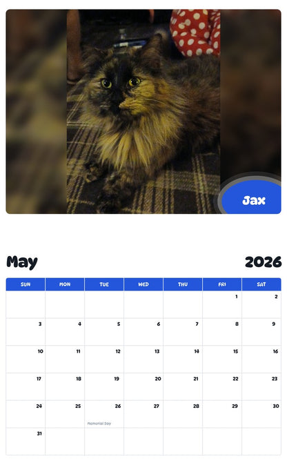 2026 - 2027 Jax - Pawidols Pet Calendar