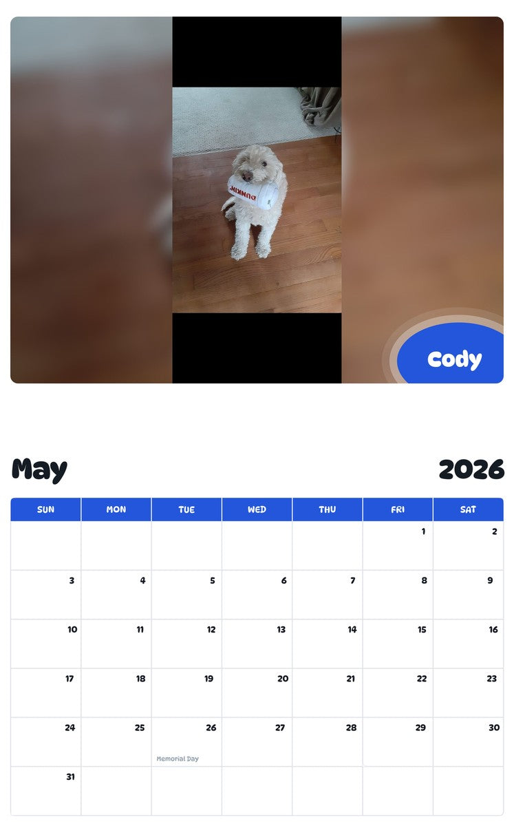 2026 - 2027 Cody - Pawidols Pet Calendar