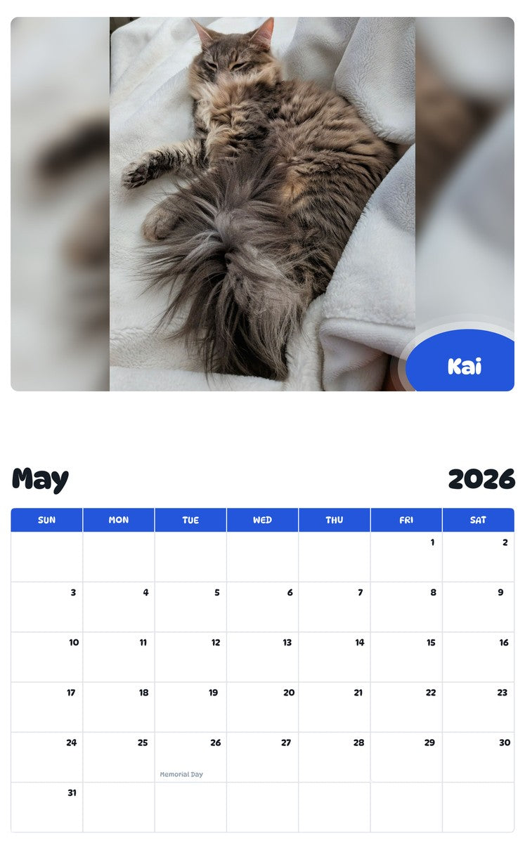 2026 - 2027 Kai - Pawidols Pet Calendar
