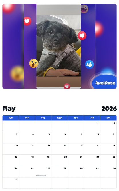 2026 - 2027 AxelRose - Pawidols Pet Calendar