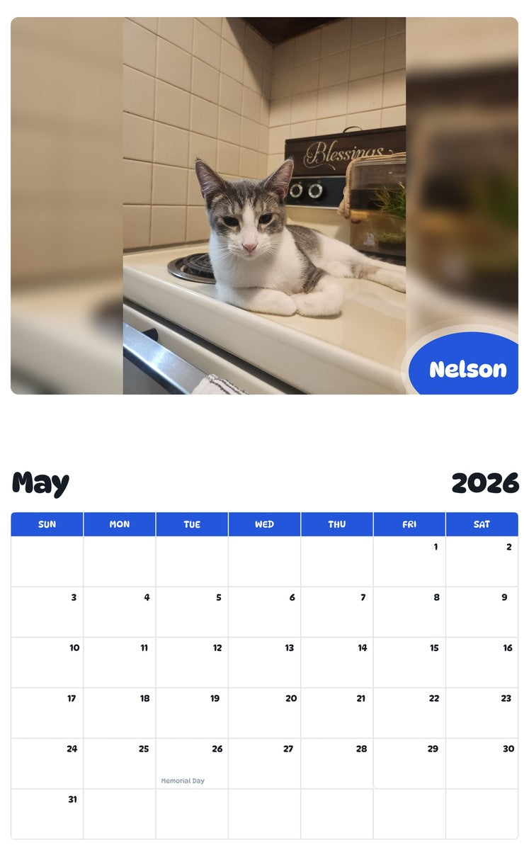 2026 - 2027 Nelson - Pawidols Pet Calendar