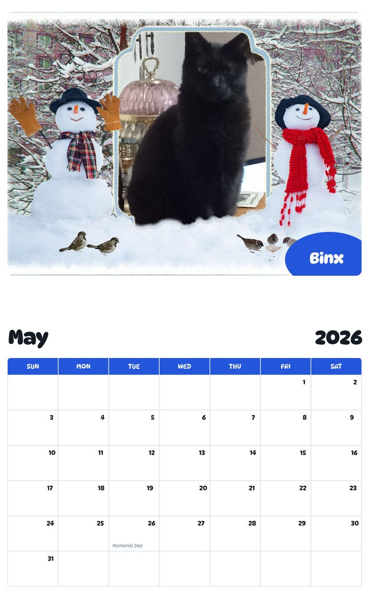 2026 - 2027 Binx - Pawidols Pet Calendar