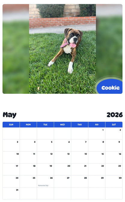2026 - 2027 Cookie - Pawidols Pet Calendar