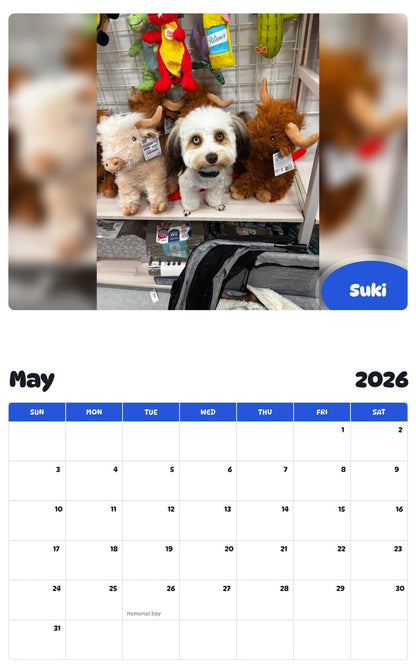 2026 - 2027 Suki - Pawidols Pet Calendar