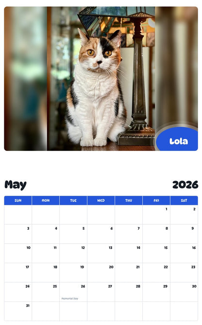 2026 - 2027 Lola - Pawidols Pet Calendar