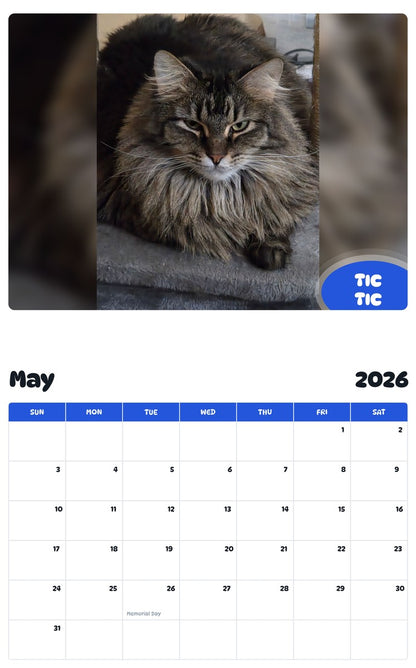 2026 - 2027 TIC TIC - Pawidols Pet Calendar