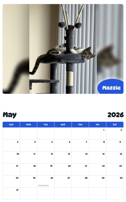 2026 - 2027 Mazzie - Pawidols Pet Calendar