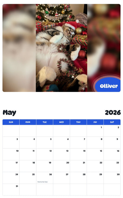 2026 - 2027 Olliver - Pawidols Pet Calendar