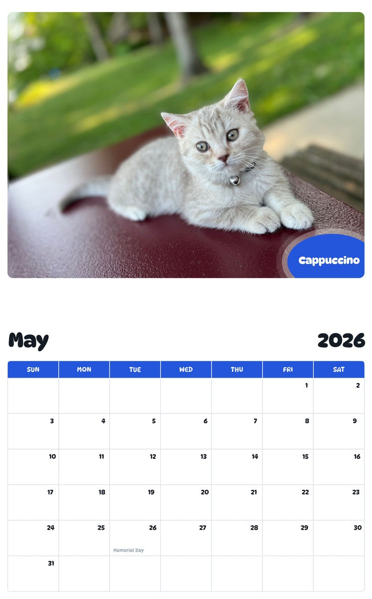 2026 - 2027 Cappuccino - Pawidols Pet Calendar