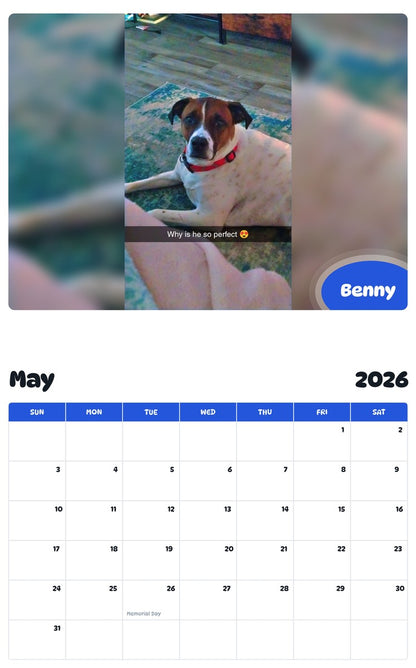 2026 - 2027 Benny - Pawidols Pet Calendar