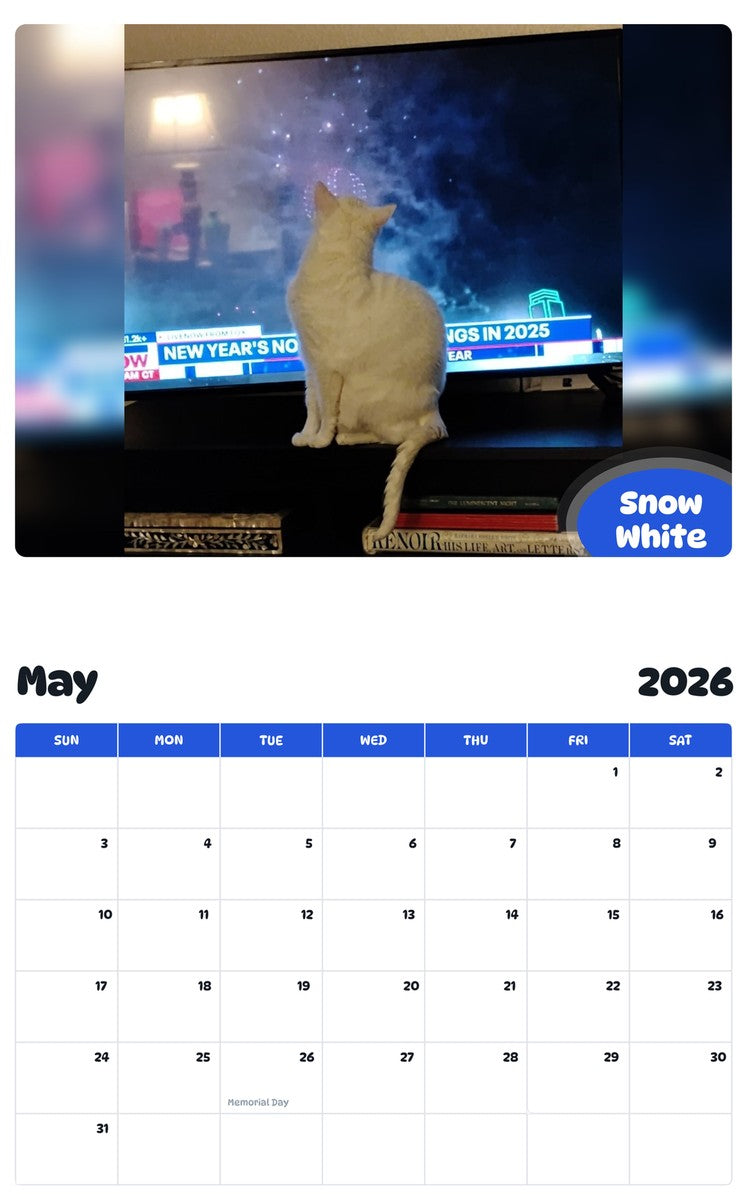 2026 - 2027 Snow White - Pawidols Pet Calendar