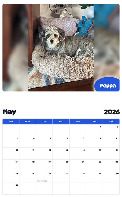 2026 - 2027 Peppa - Pawidols Pet Calendar