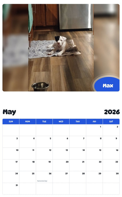 2026 - 2027 Max - Pawidols Pet Calendar